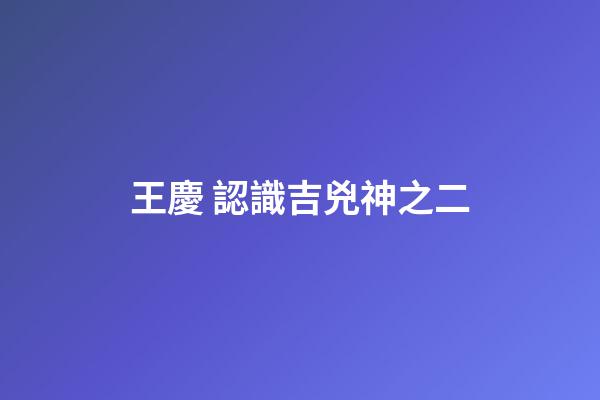 王慶 認識吉兇神之二